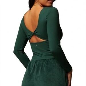 Fabletics Forest Green Long-Sleeve Twist-Back